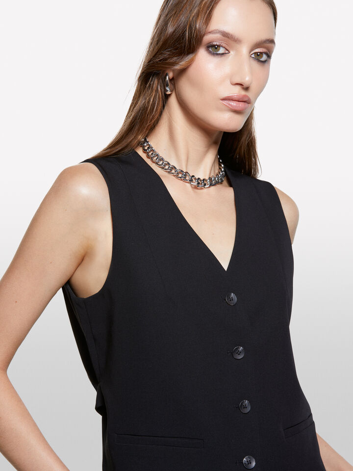 Gilet noir coupe slim - vestes et doudounes sans manches pour femme - Noir | Sisley image number 4